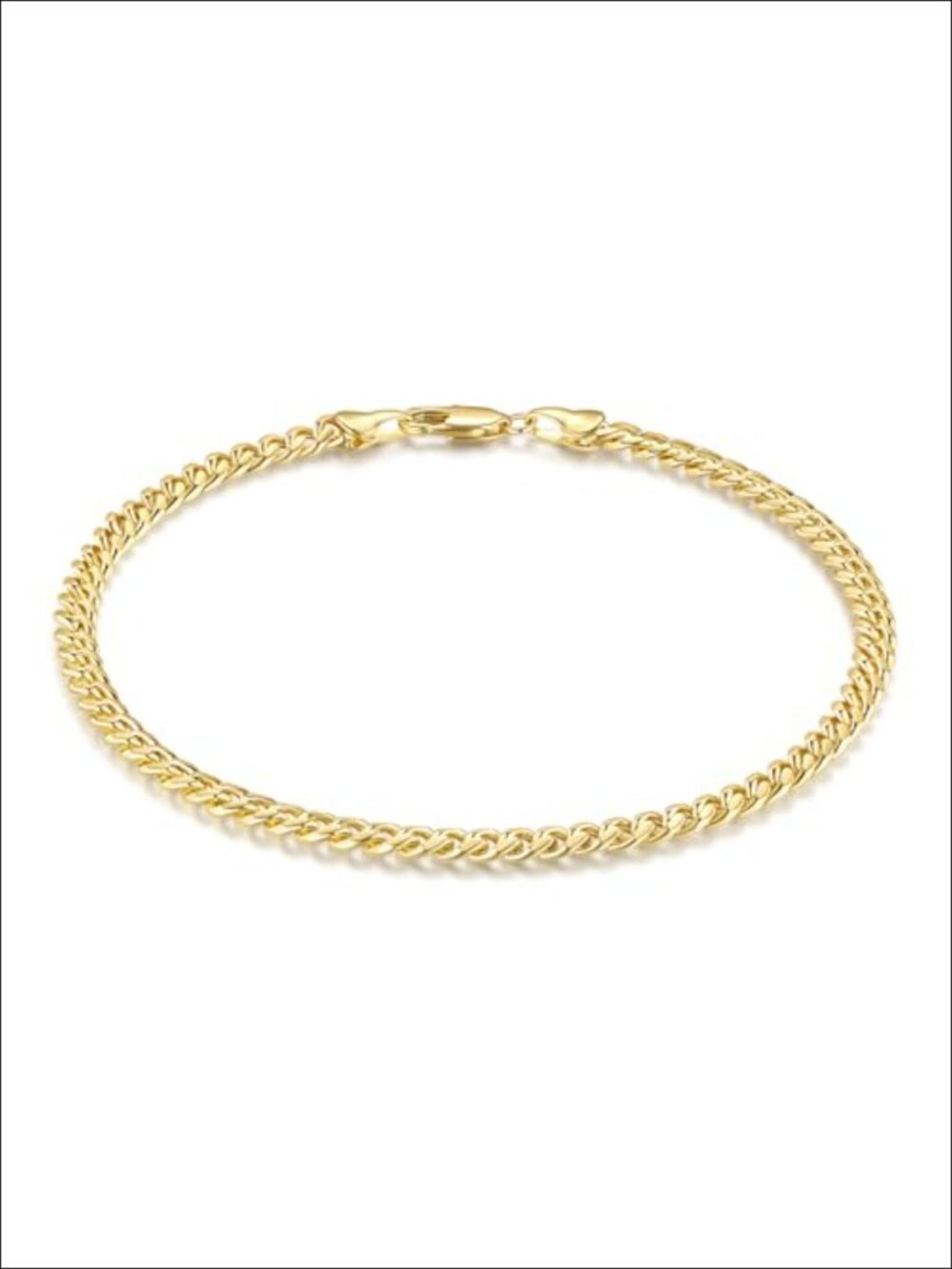 14K Gold Cuban Link Anklet for Women Waterproof Anklet Bracelet